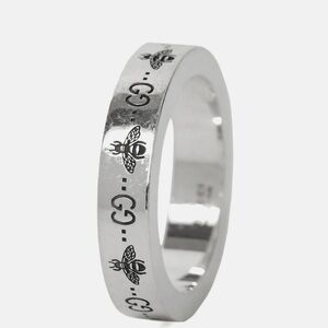 Gucci Silver Bee Ring with GG Logo Size 7
